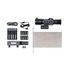 Thermal imaging scope kit with charger, batteries, cables, mount, and storage bag for hunting and outdoor use.