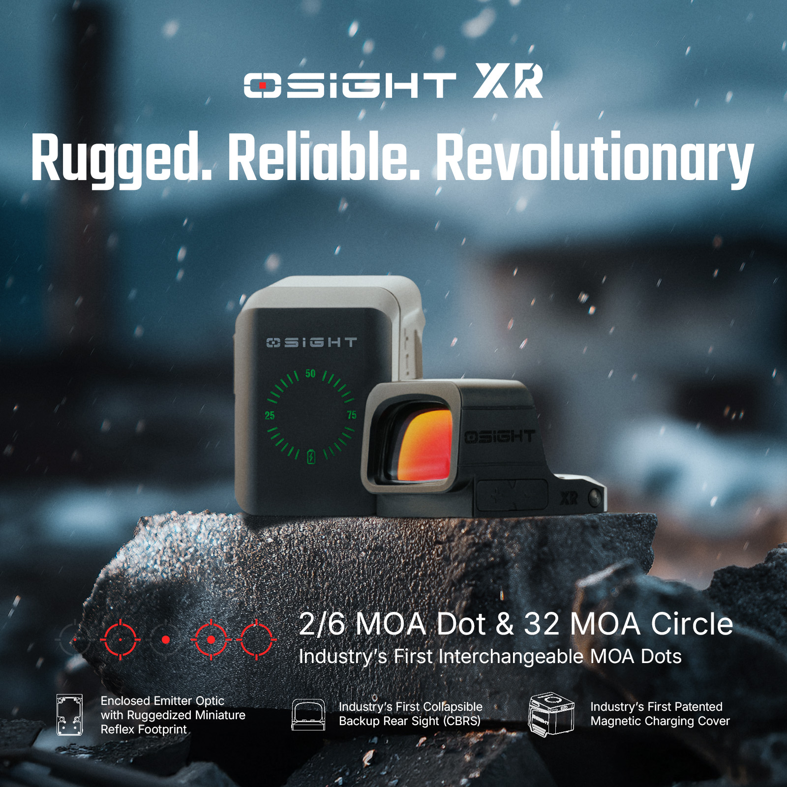 Osight XR Enclosed Red Dot Sight RMR Footprint Multi Reticle Optic