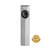 Olight limited edition sleek silver EDC flat flashlight with central dial selector and battery indicator.