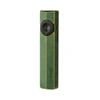Olight Arkfeld green UV flashlight with a rectangular body and a circular button, isolated on white.