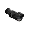 Black thermal imaging monocular, side view of a scope with buttons and lenses