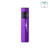 Olight Purple ArkPro Flat Flashlight Front View with Moon Phase Pattern and Laser UV Light for Everyday Carry