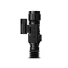Clip-on thermal imaging scope with rubber eyepiece for hunting and surveillance, isolated on white.