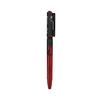 Olight OPen 3 tactical pen with a black cap and red body featuring flame patterns on white background