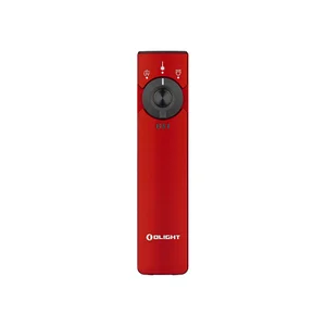 Olight Red Arkfeld Pro Flat EDC Flashlight Front View featuring Laser UV and White Light for Outdoor and Everyday Carry