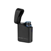 Olight Black Baton 4 Premium flashlight in open wireless charging case with digital display for portable EDC.