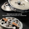 Precision-machined metal components and industrial gears showcasing fine details and engineering quality.