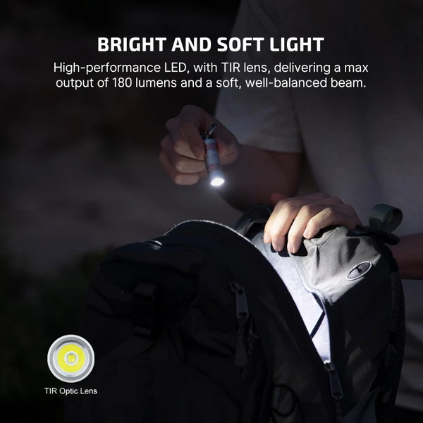 i1R 2 Pro Keychain Flashlight 180 Lumens USB C Rechargeable EDC