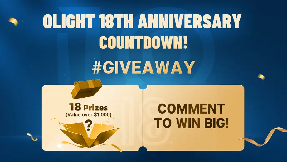 Olight 18th Anniversary Countdown: 6 Perks + $1000+ GAW Event