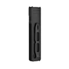 ArkTac Ultra flat rechargeable LED flashlight with pocket clip, black tactical EDC light isolated on white background