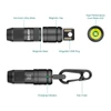 Olight flashlight with aluminum alloy body, magnetic cap, magnetic base, integrated USB plug, cool white LED, charging indicator, key chain.