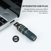 Olight flashlight with integrated USB-A plug charging from a laptop. Direct charging from any USB-A port.