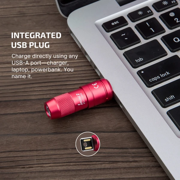 imini 2 Rechargeable Mini Flashlight Magnetic EDC Keychain Light