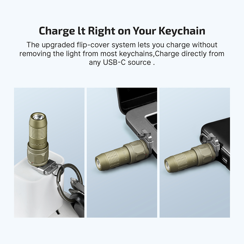 iUltra OAL Keychain Flashlight USBC Rechargeable 80 Lumens Tough