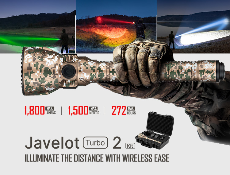 Javelot Turbo 2 1500m Long Range Flashlight 1800 Lumens Tactical