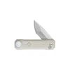 Tan multitool with a partially open silver blade, integrated flashlight, and textured body.