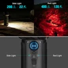 Olight Marauder Mini 2 showing side light illuminating a map and red light for night vision, with control panel detail.