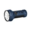 Olight Blue Marauder Mini Flashlight Perspective View with Multi LED Bezel and Rotary Knob for Search and Rescue