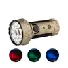Olight Desert Tan Marauder Mini multi-color flashlight, side view with textured body, for outdoor and tactical lighting.