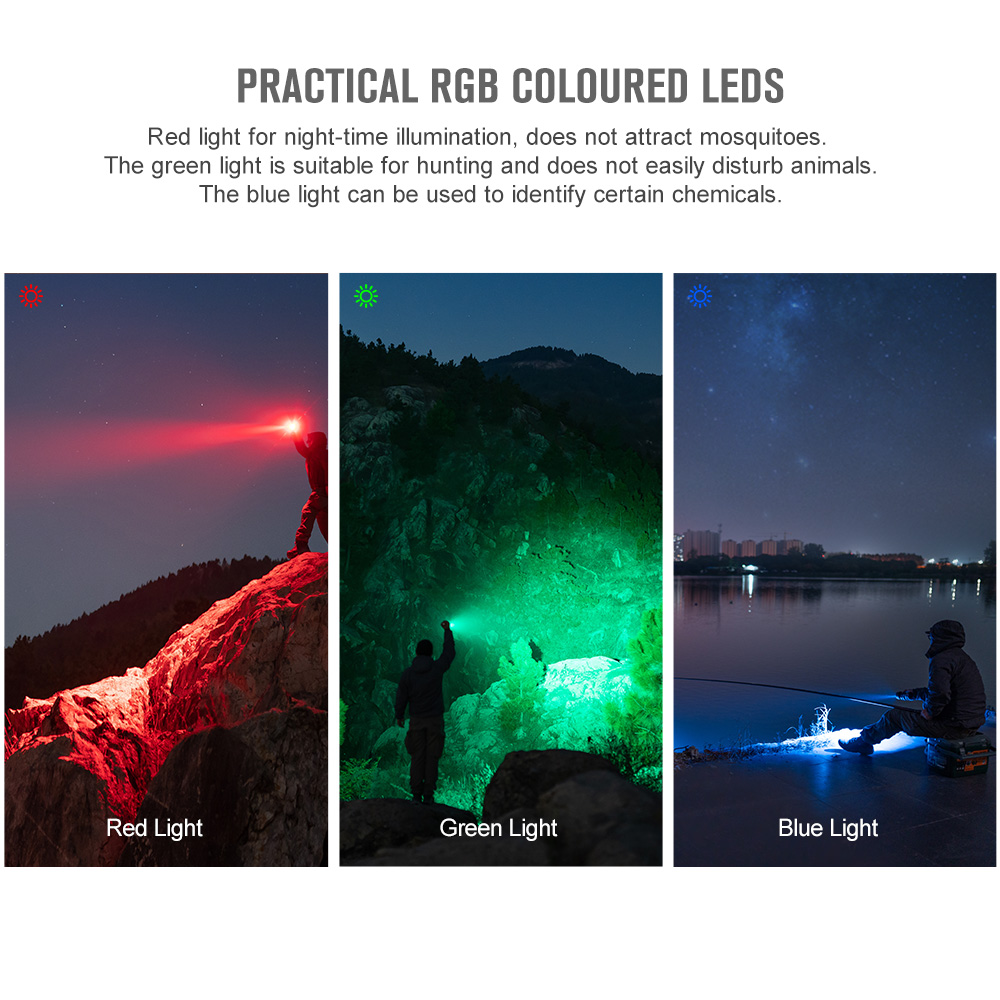 Marauder Mini Powerful LED Flashlight 7000lm RGB Dual Beam Olight