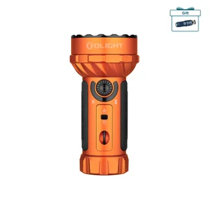Olight Orange Marauder Mini Powerful Flashlight Studio Shot with Rotary Knob and Toggle Switch for Search and Rescue