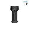 Olight Black Marauder Mini Powerful Flashlight Front View with Rotary Switch Knob for Outdoor Search and Rescue