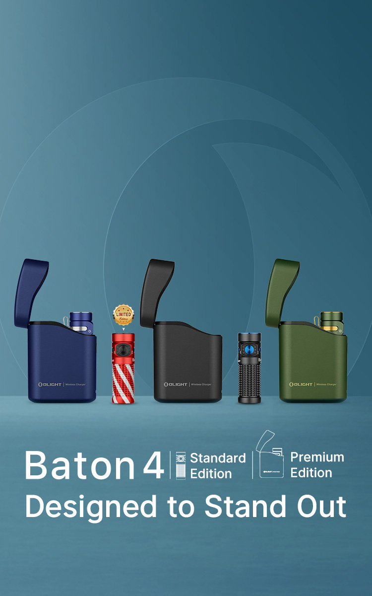 olight baton4 premium edition edc flashlights 1300 Lumens with Type-C Charging Box, 6 Lighting Modes Small Bright Light IPX8 Waterproof for Emergencies Outdoors (Guidance) The charging case supplies the lamp with light for a long time and also functions as a power bank thanks to the USB Type Olight Baton 4 Rechargeable EDC