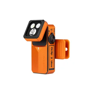 Olight Oclip 2 Ultra orange compact clip-on EDC flashlight with adjustable tilting light head and pocket clip