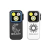 Olight Black and White Oclip Pro Clip-on Lights Front View with Moon and Sun Graphics for EDC and Outdoor Use