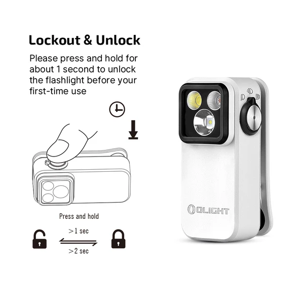 Olight Oclip Pro ホワイト Olight Oclip Pro Clip Light, White, 500 Max Lumens