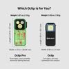 Olight Green Oclip Pro front view with three lights and advanced lighting features for versatile use