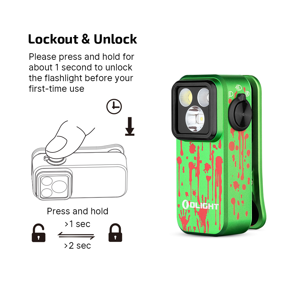 Oclip Pro S EDC Clip Flashlight UV RGB Magnetic Portable 600lm