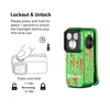 Olight Green Oclip Pro S Halloween Edition with Red Blood Splatter Pattern and Lockout/Unlock Instructions for Hands-Free Lighting