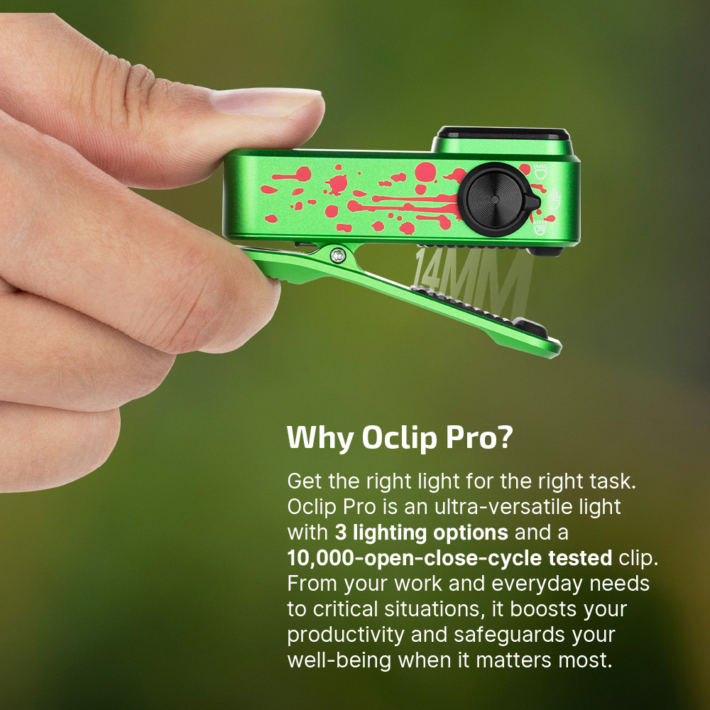 Oclip Pro S EDC Clip Flashlight UV RGB Magnetic Portable 600lm