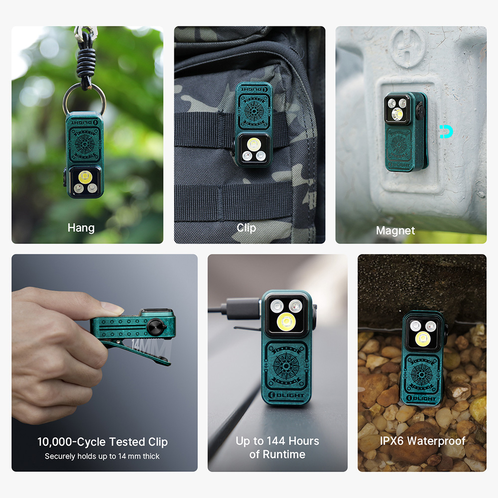 Oclip Pro S EDC Clip Flashlight UV RGB Magnetic Portable 600lm