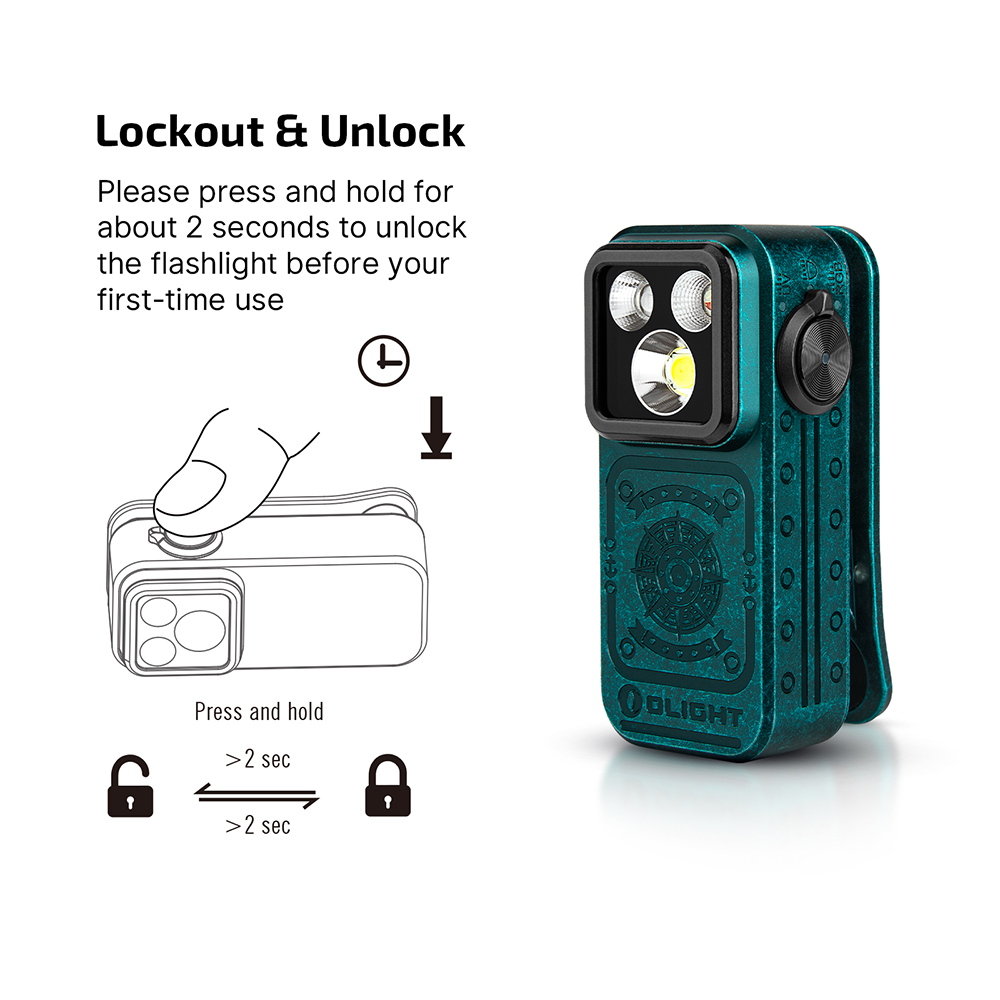 Oclip Pro S EDC Clip Flashlight UV RGB Magnetic Portable 600lm