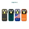Olight Teal Blue Oclip Pro S Clip-On Light Front View with Compass Pattern for Outdoor EDC Gear