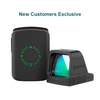 Olight Odiance red dot sight and a black power bank with a green battery level indicator for new customers.