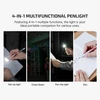 4-in-1 multifunctional penlight with pen tip light, green beam, pen clip light, and writing pen features.