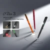 Olight O'Pen 3 penlight with laser, pen tip light, and side lights, shown in black, orange, and red.