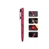Red multi-tool pen, featuring LED flashlight, emergency light, red laser, and green laser pointers
