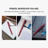 Red Olight OPen 3 rechargeable penlight charging via USB-C in outdoor, desk, and car settings