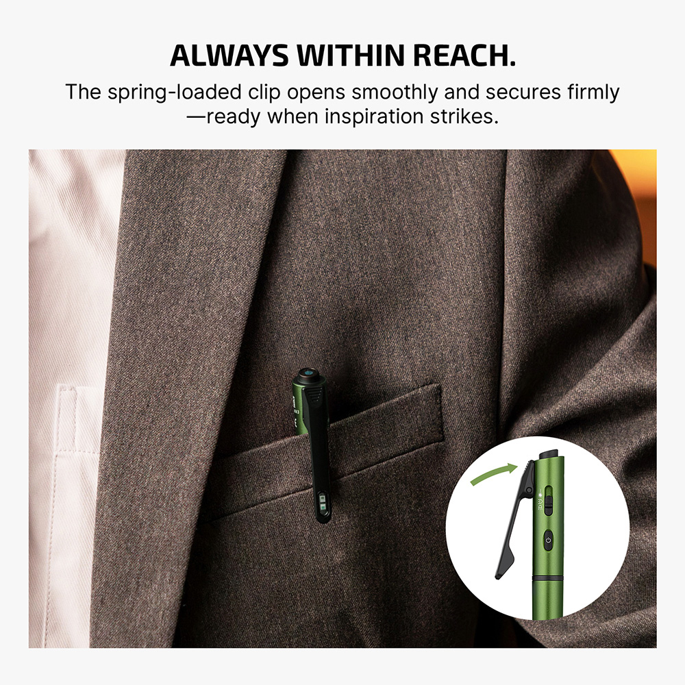 O'Pen 3 Penlight Oclip Pro S Clip Light Bundle 120LM Green Laser