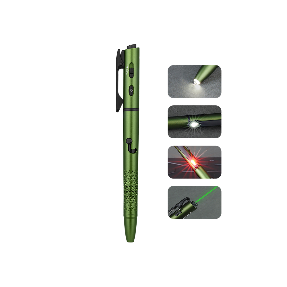 O'Pen 3 Penlight Oclip Pro S Clip Light Bundle 120LM Green Laser