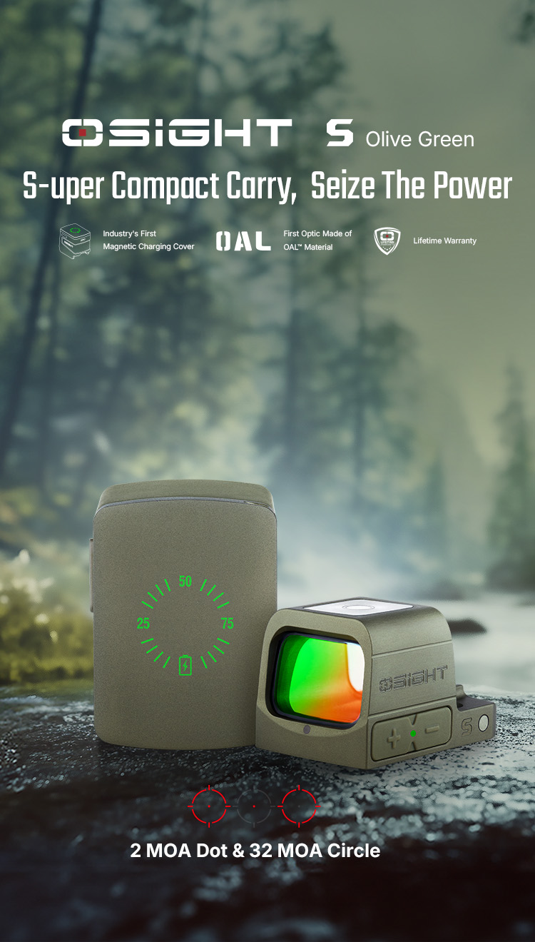 Osight S 2 MOA Dot & Circle: Magnetic Charging Optic