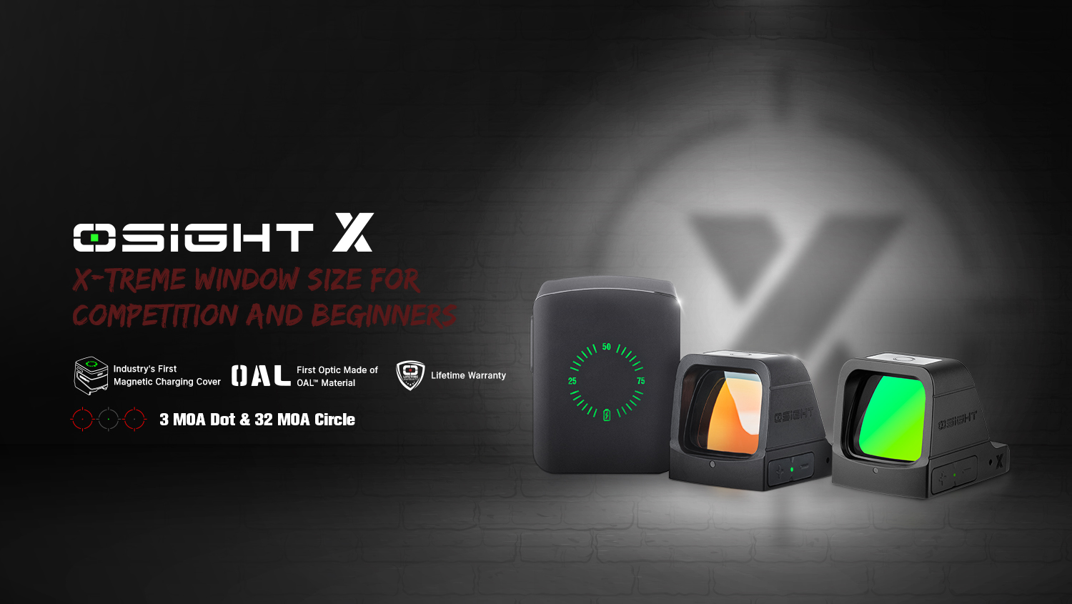 Osight X 3 MOA Dot & Circle with Magnetic Charging Cover