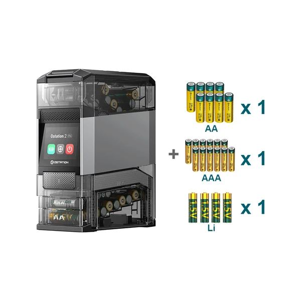 Olight Ostation 2 Pro Charger with AA, AAA, and Li-ion batteries for Home and Office Battery Storage and Charging