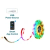 RGB LED strip light with USB power and smart app Bluetooth control