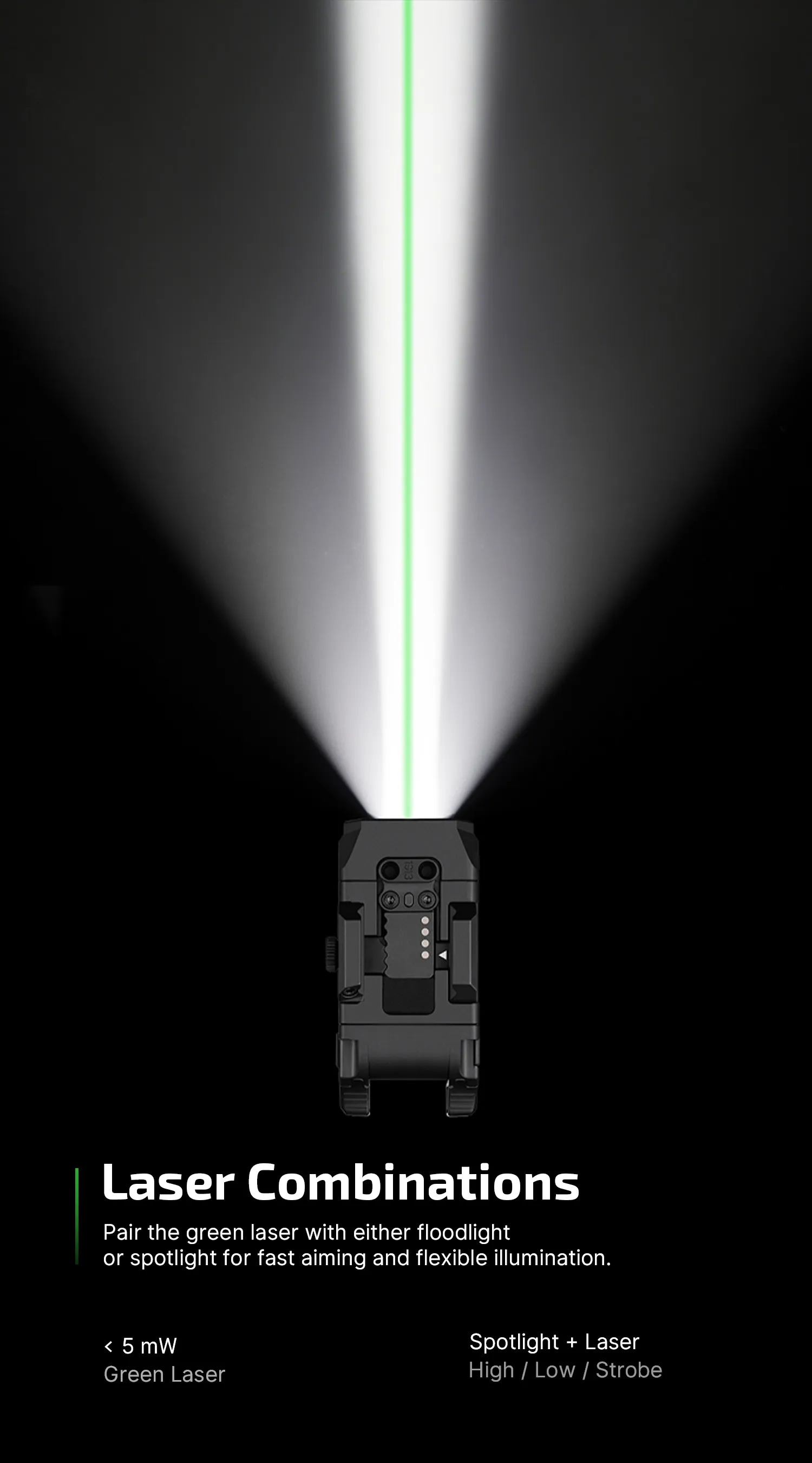 Osight R Tactical Laser Light 3-in-1 Flood Spotlight Combo - Olight