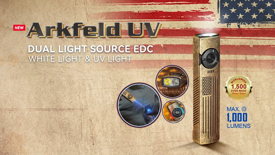 Arkfeld UV Freedom Brass Edition Flashlight: Power and Elegance